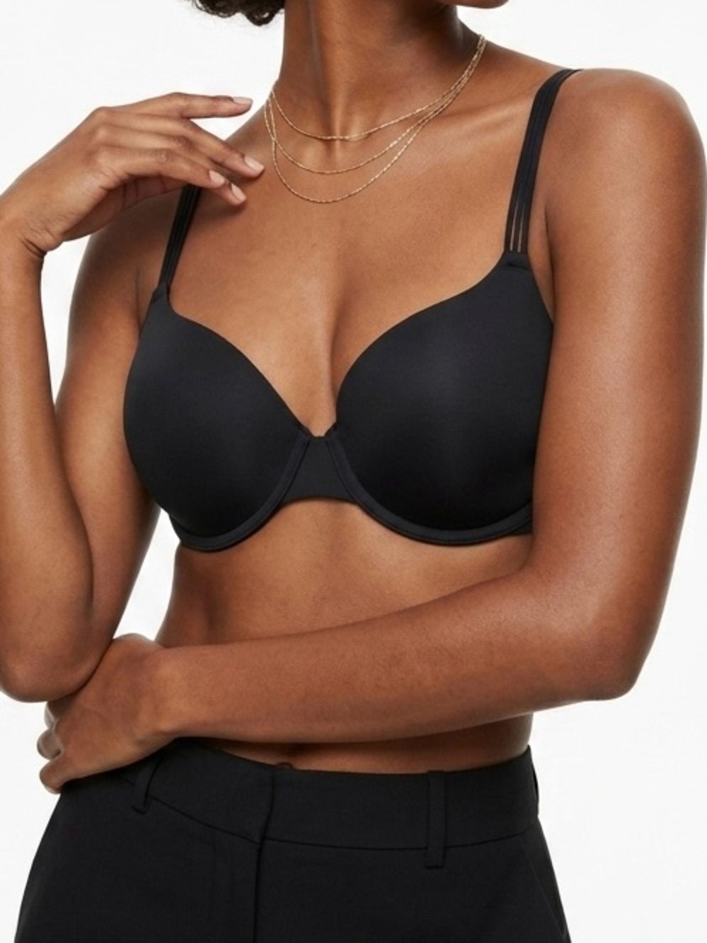 NWT Victoria's Secret Black Microfiber T-Shirt Bra 34D Underwire Contour Lift